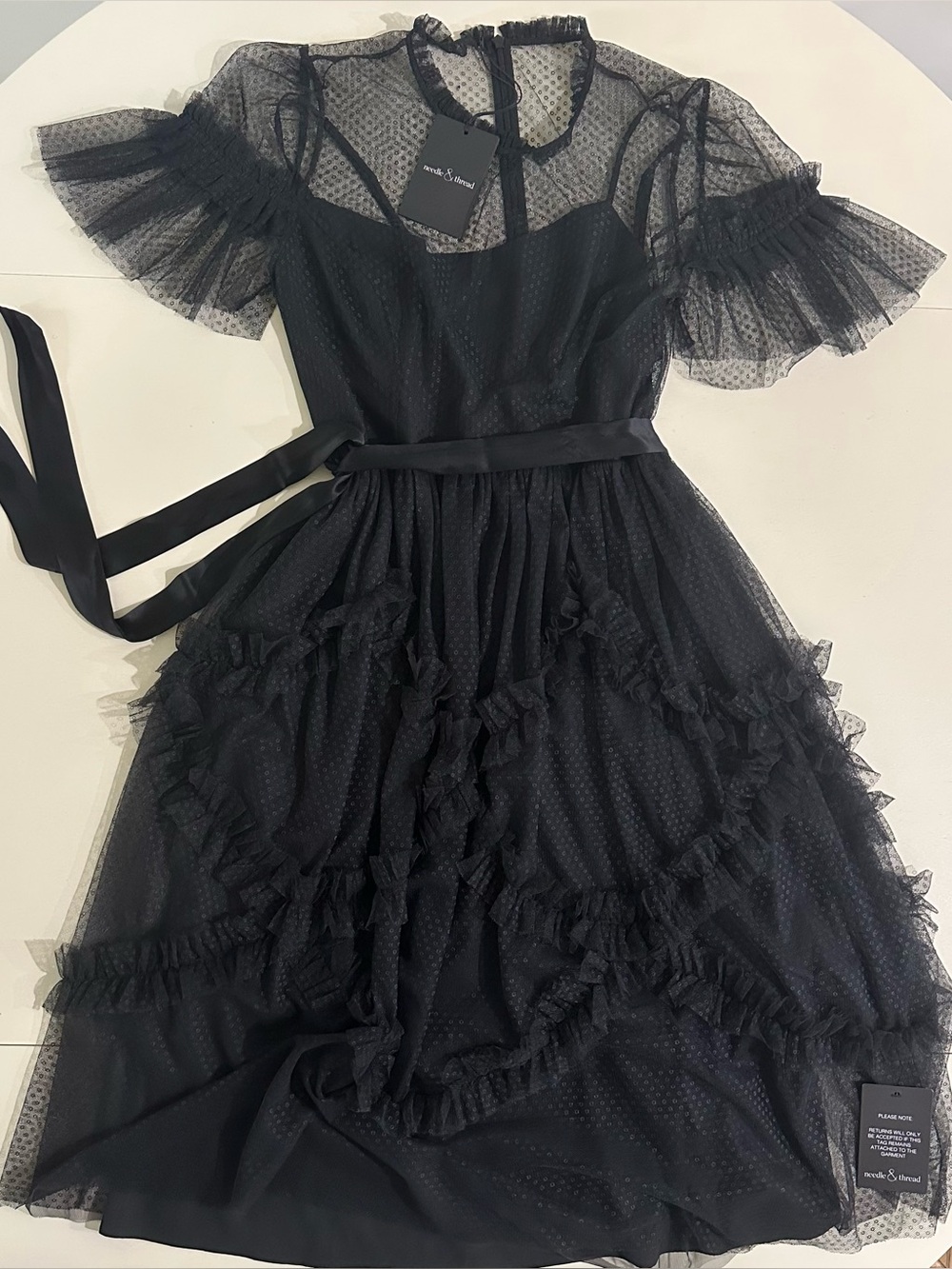 Needle & Thread black tulle dress size 8